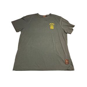 Roark Men’s XL Run Amok Mathis Short Sleeve Active Tee Green yellow run amok